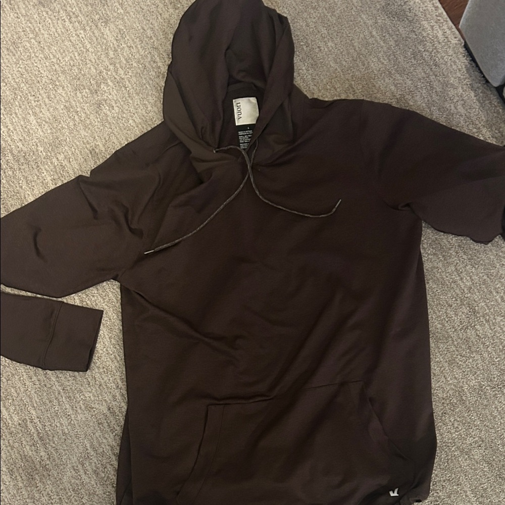 Vuori Dark Brown Tech Fabric Hoodie